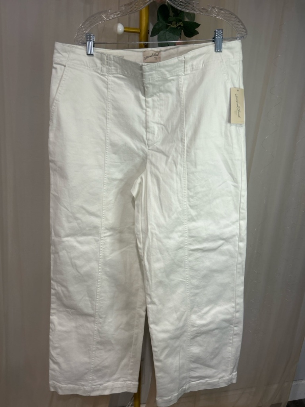 Universal Thread White Straight Leg Pants Size 14 NWT Stretch High Rise Classic - Picture 4 of 8
